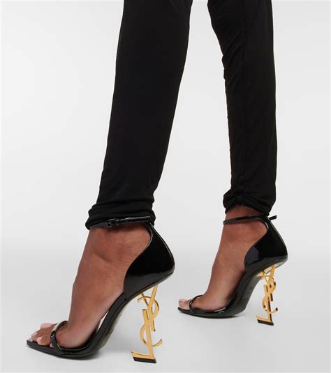 SAINT LAURENT Opyum 110 Patent Leather Heeled Sandals